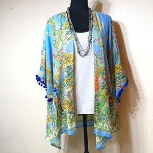 Umgee Blue and Green Scarf Wrap
